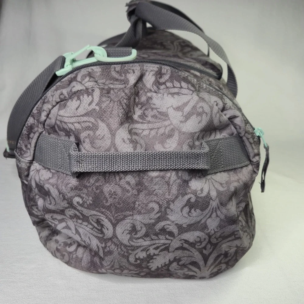Dakine EQ 31L Duffle Duffel Gray Grey Floral Damask Medium Teal Embroidered Bag